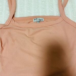 GB Girls Peach Ribbed Camisole Top